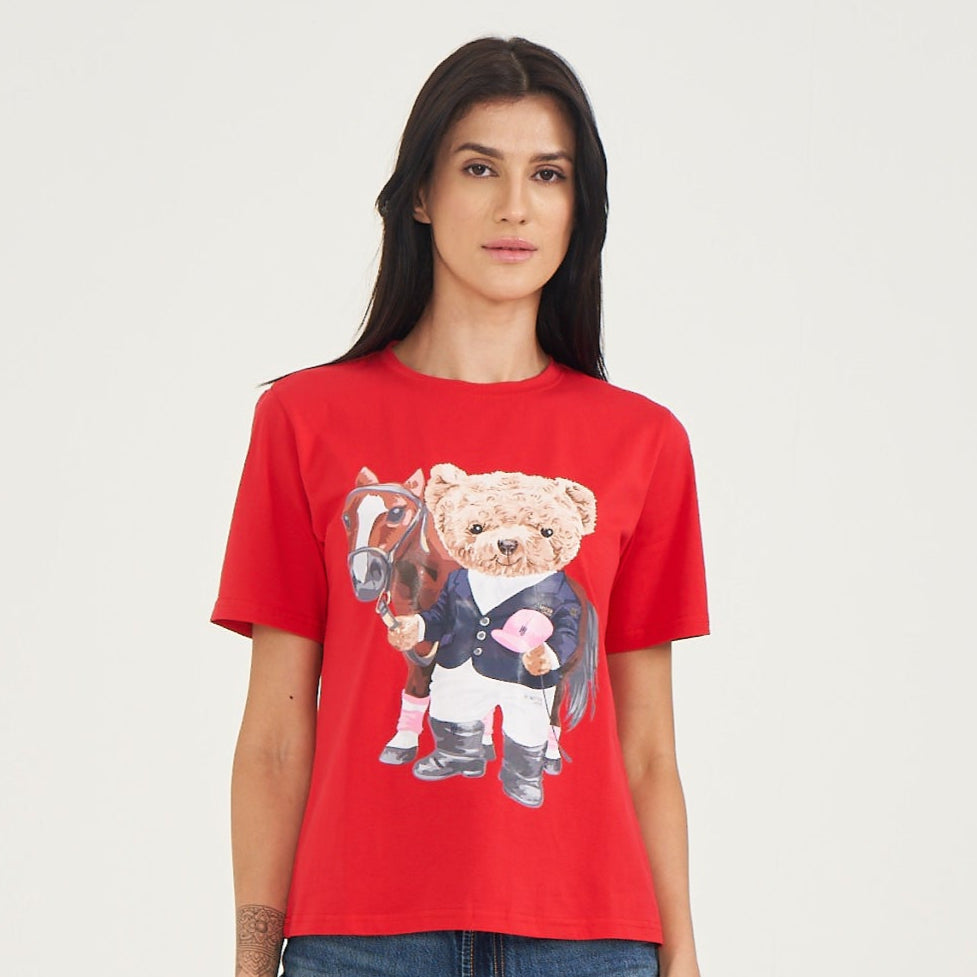 Hamster London Ted H Equestrian T-Shirt Red
