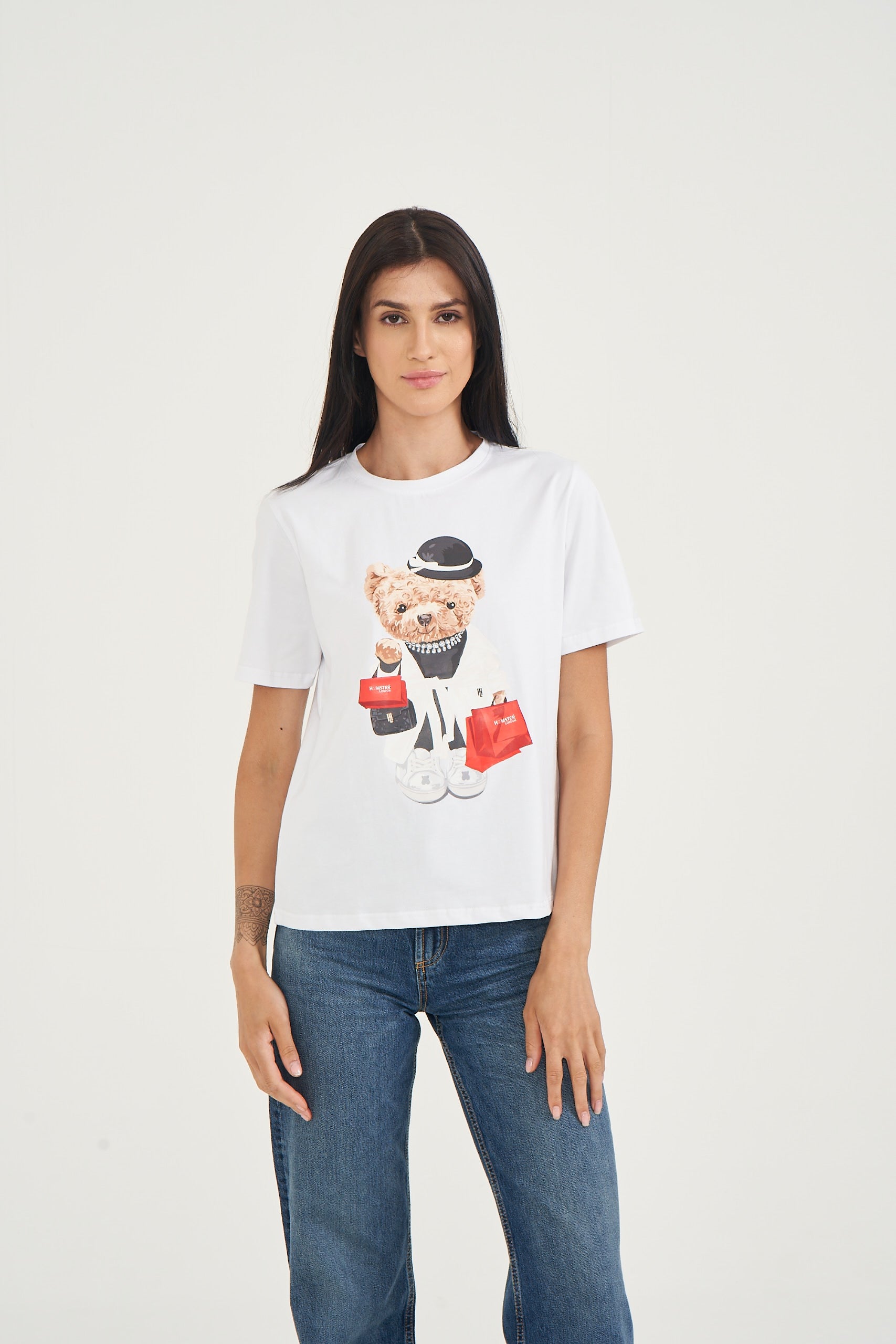 Hamster London Ted H Shopaholic T-Shirt White