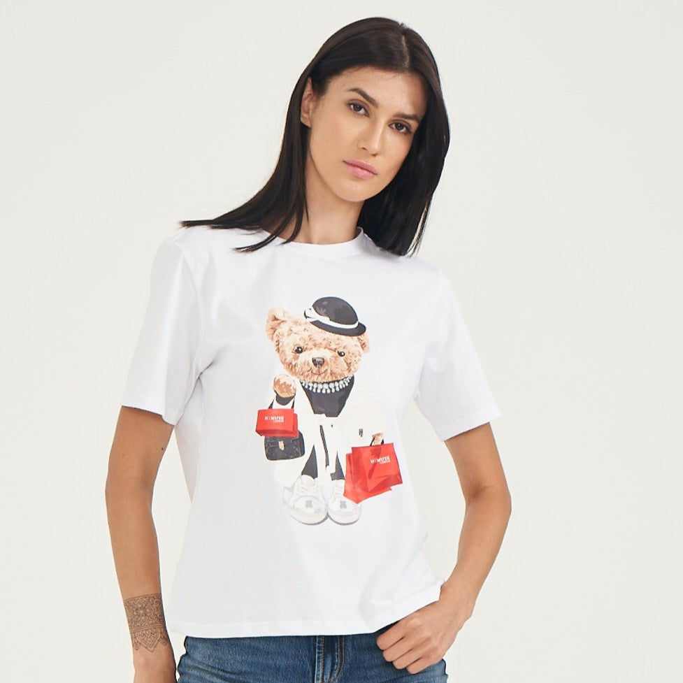 Hamster London Ted H Shopaholic T-Shirt White