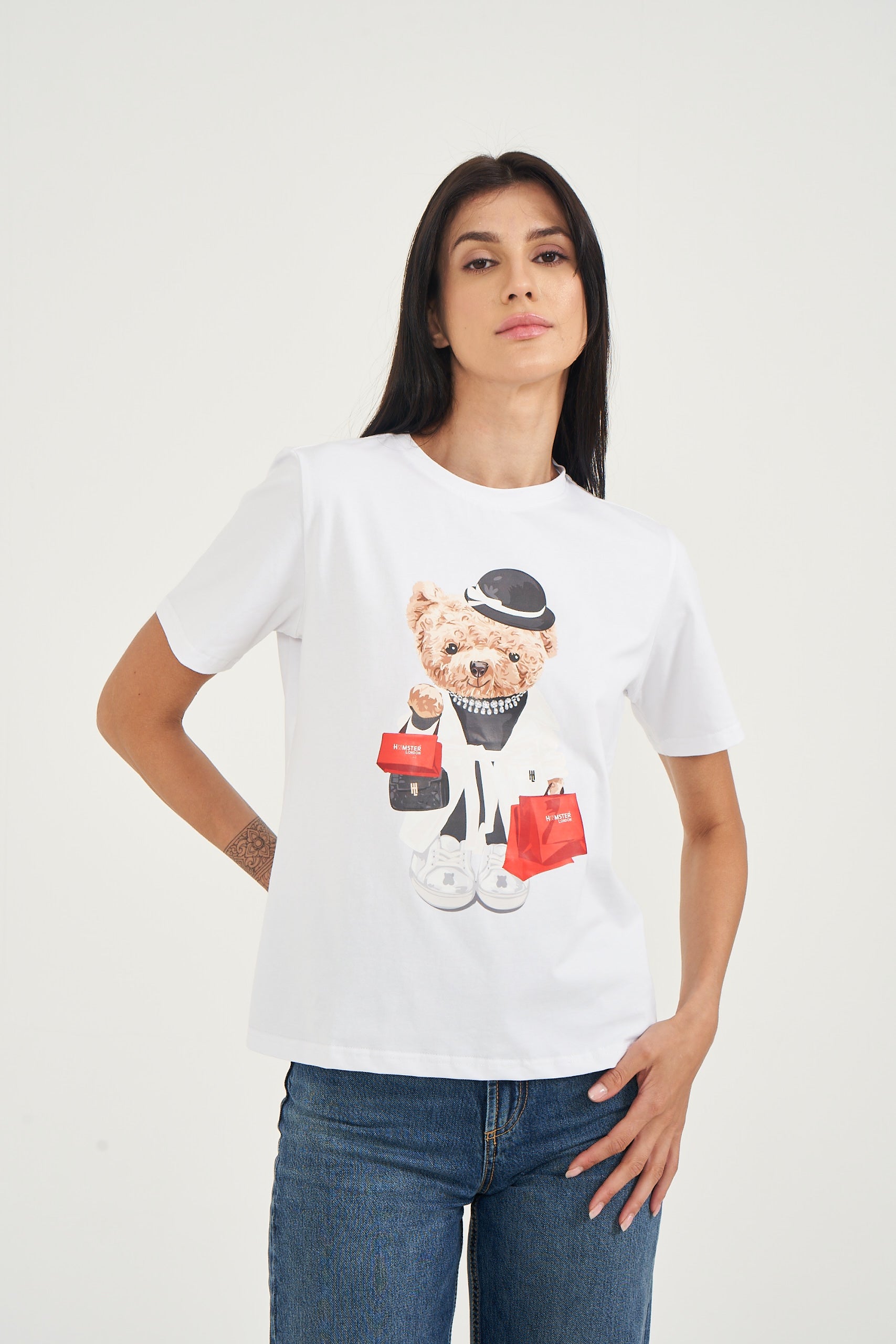 Hamster London Ted H Shopaholic T-Shirt White