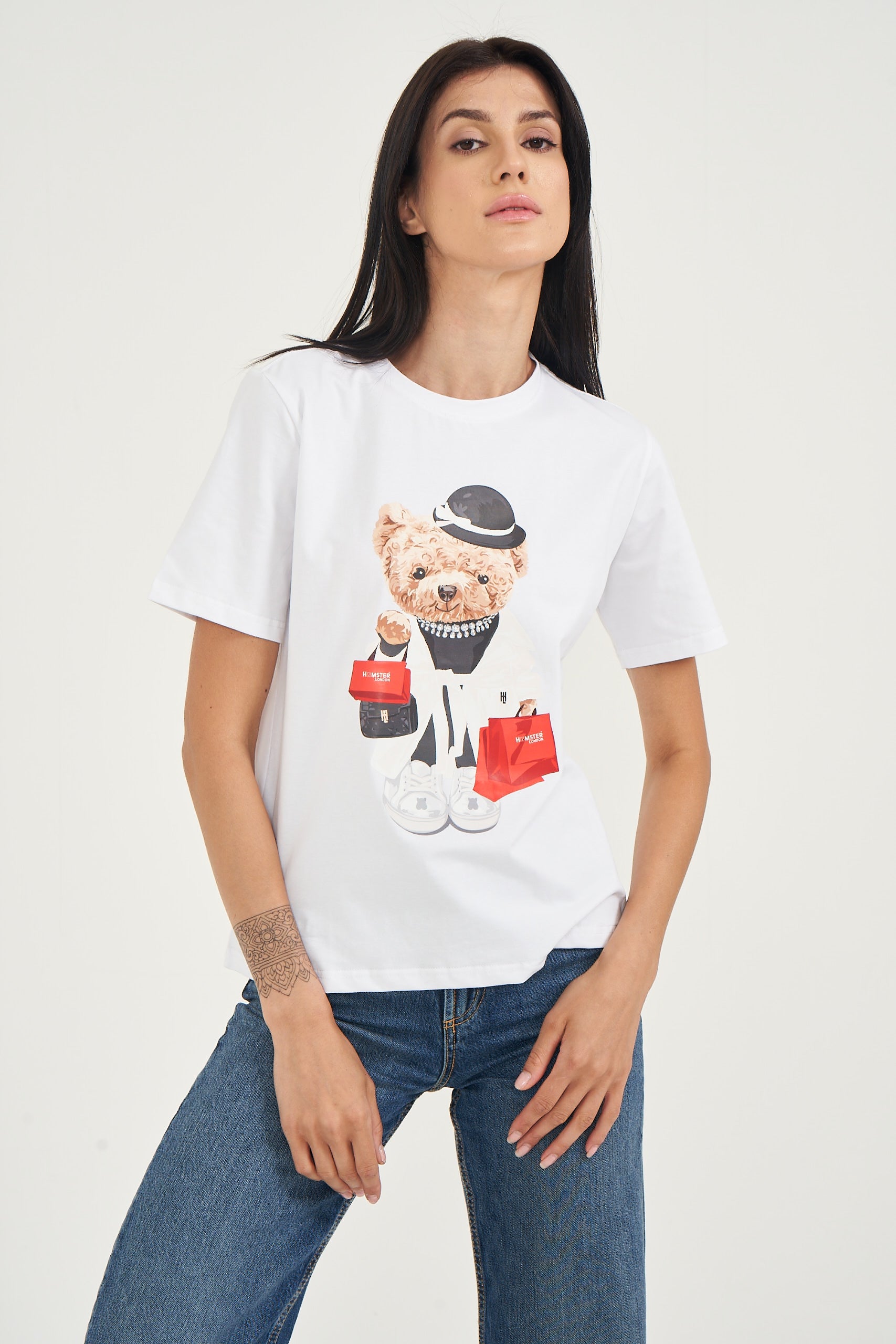 Hamster London Ted H Shopaholic T-Shirt White