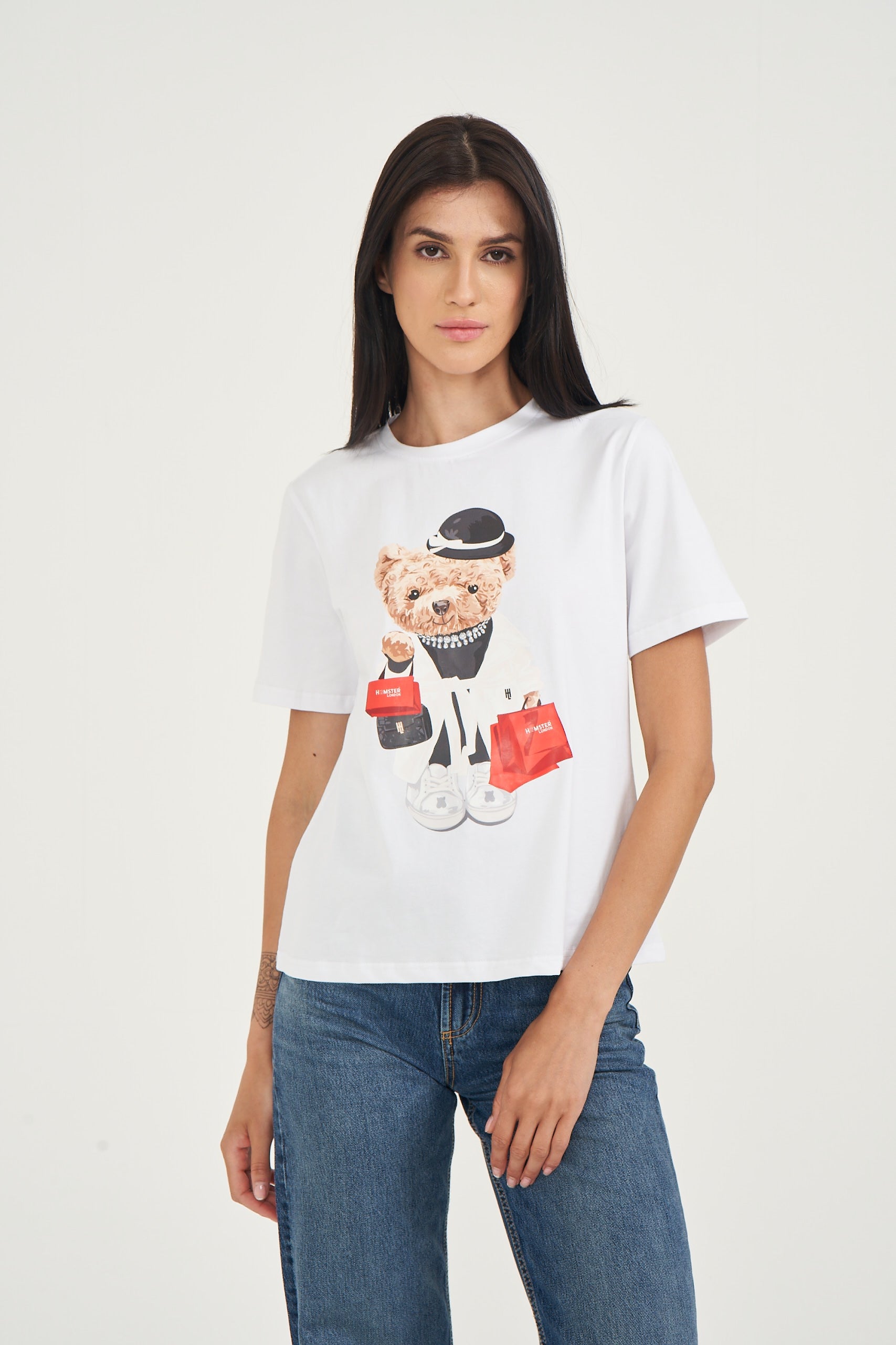 Hamster London Ted H Shopaholic T-Shirt White