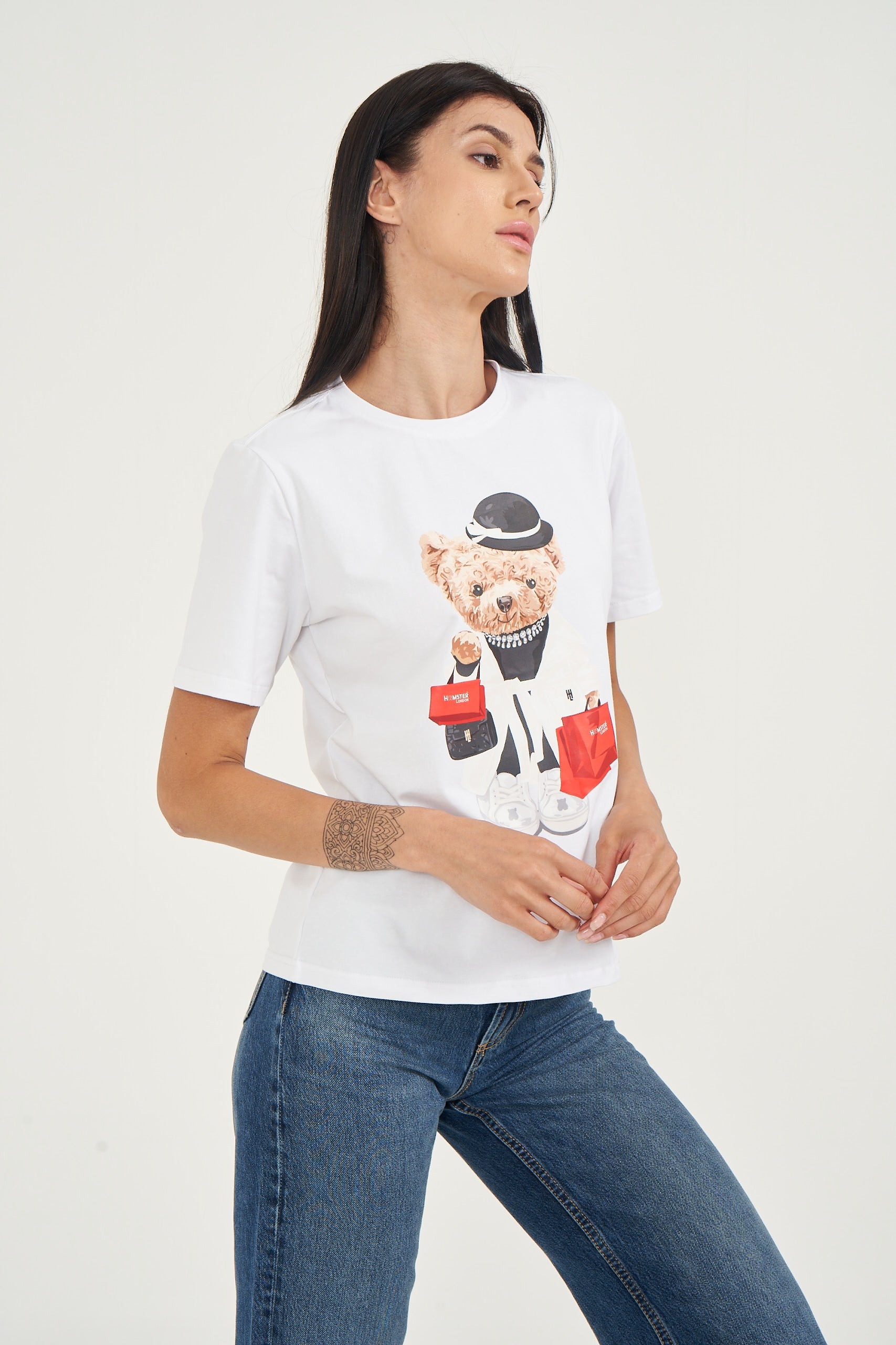 Hamster London Ted H Shopaholic T-Shirt White