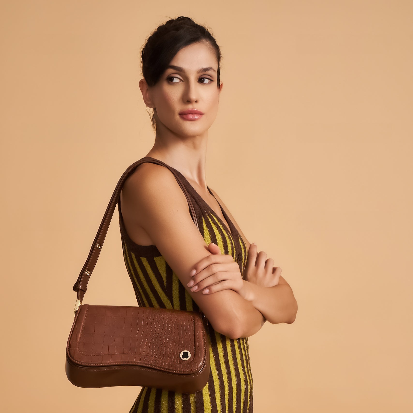 Hamster London Roma Shoulder Bag Brown