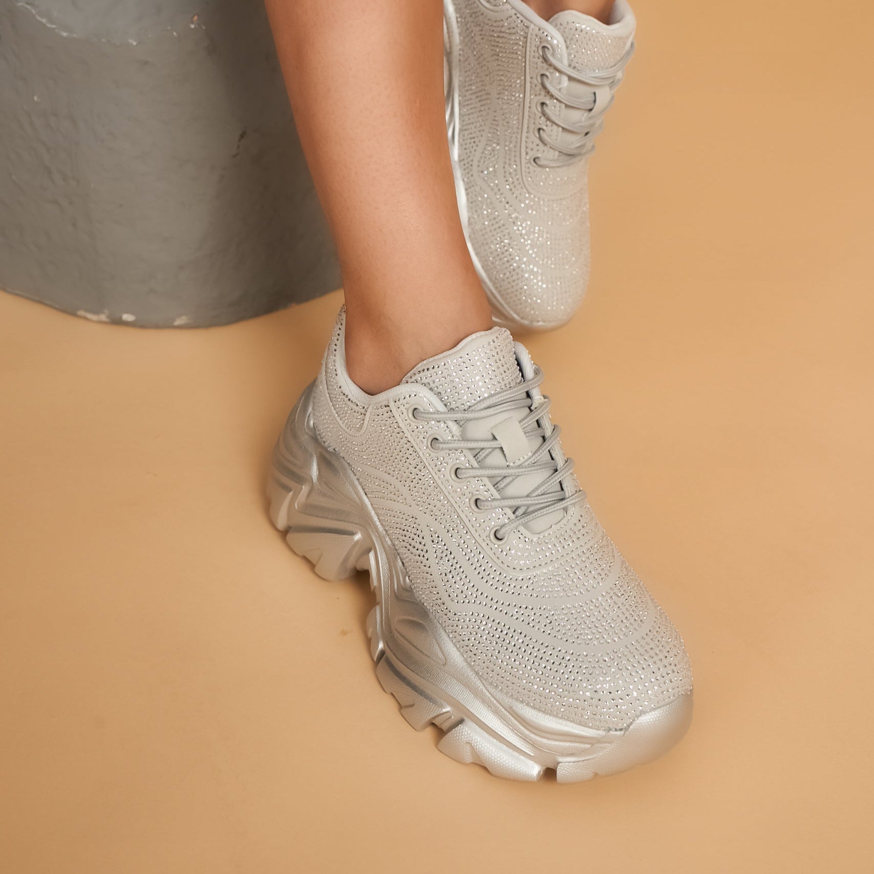 Hamster London Crystal Silver Sneakers