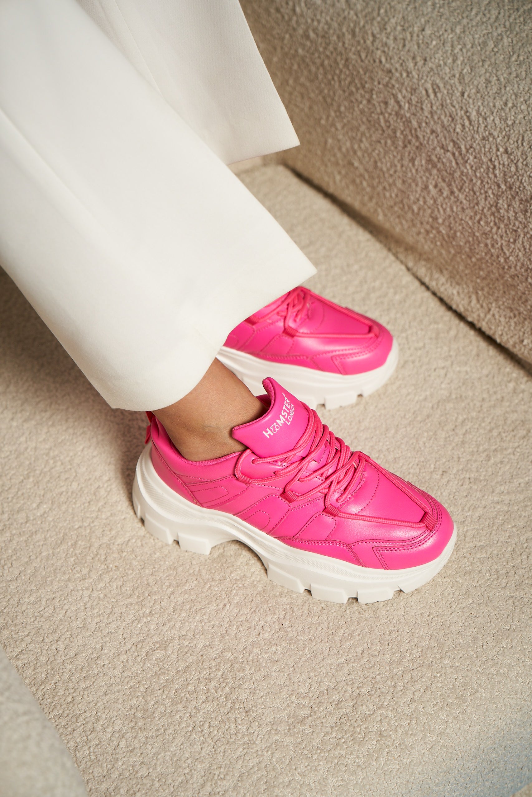 Hamster London Mousehole Hot Pink Party Sneakers