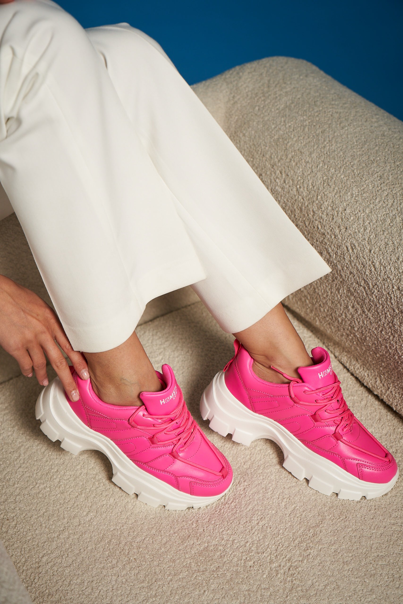 Hamster London Mousehole Hot Pink Party Sneakers