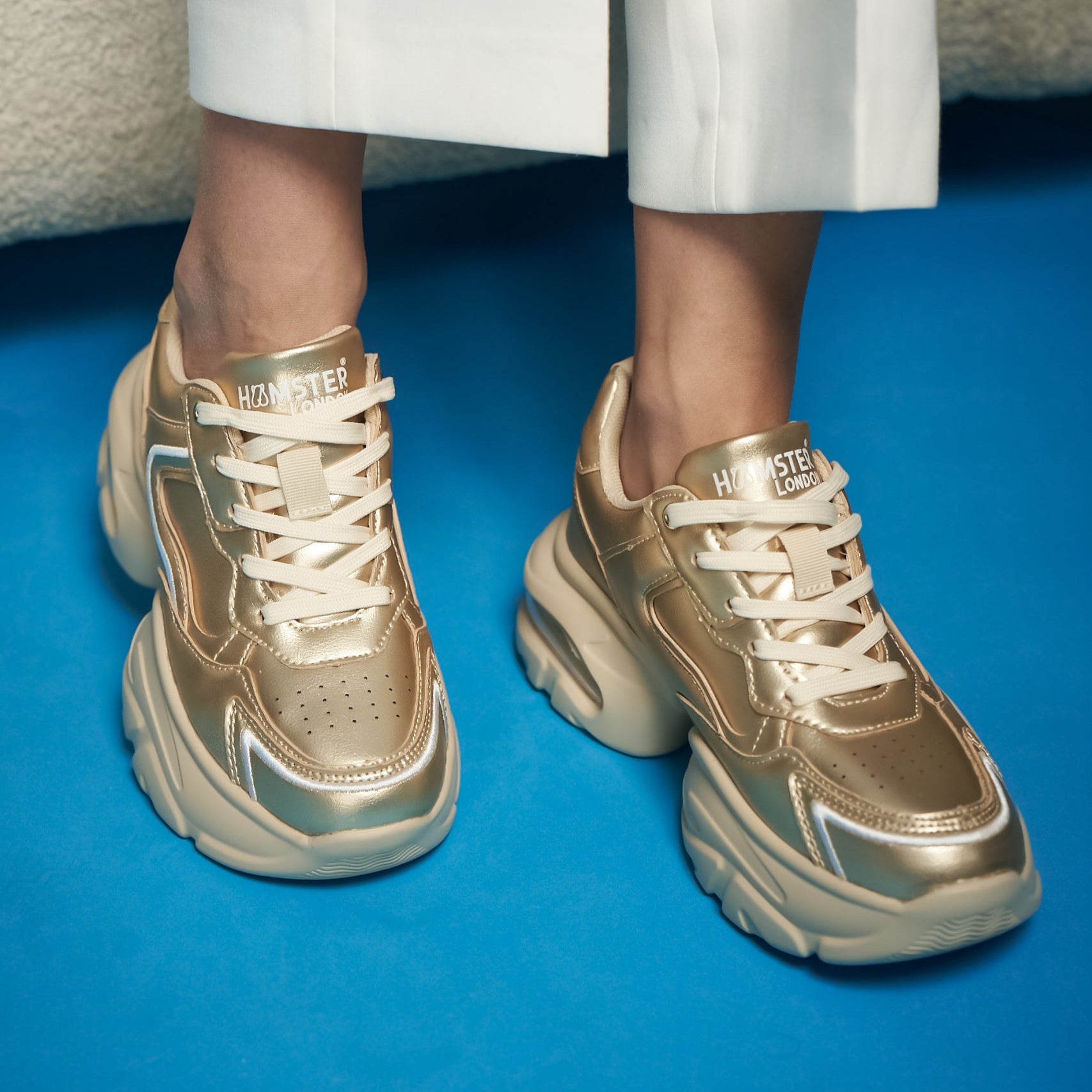 Hamster London Matte Gold Party Sneakers