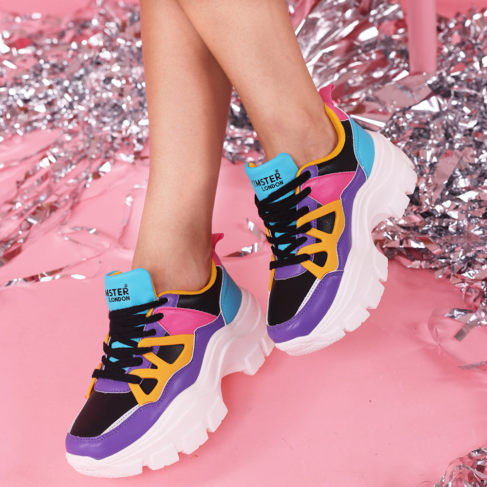 Hamster London Marcella Party Retro Purple Sneakers
