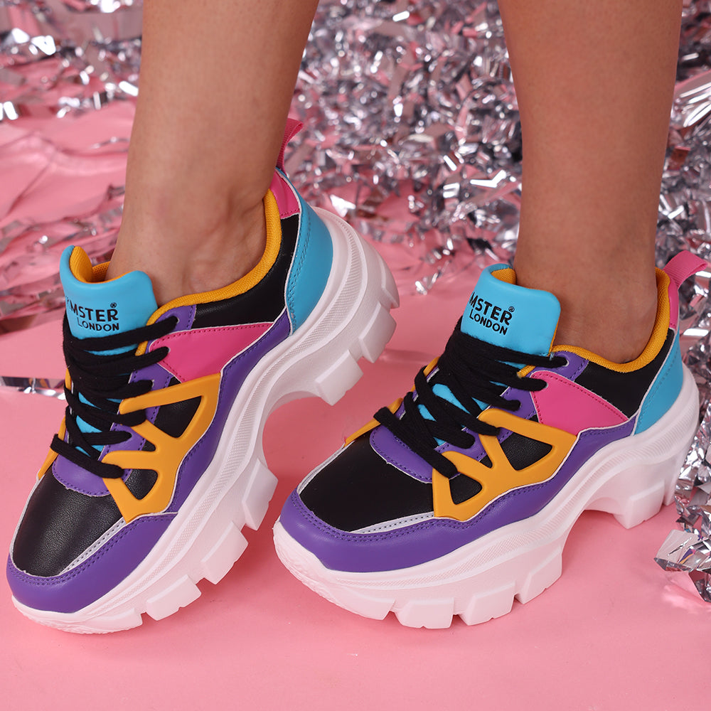 Hamster London Marcella Party Retro Purple Sneakers