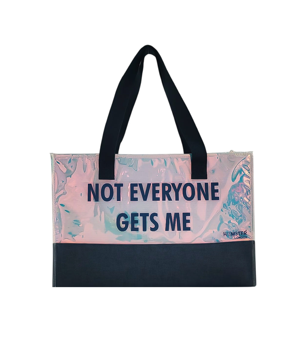 Hamster London Not Everyone Gets Me Tote Bag Denim Blue