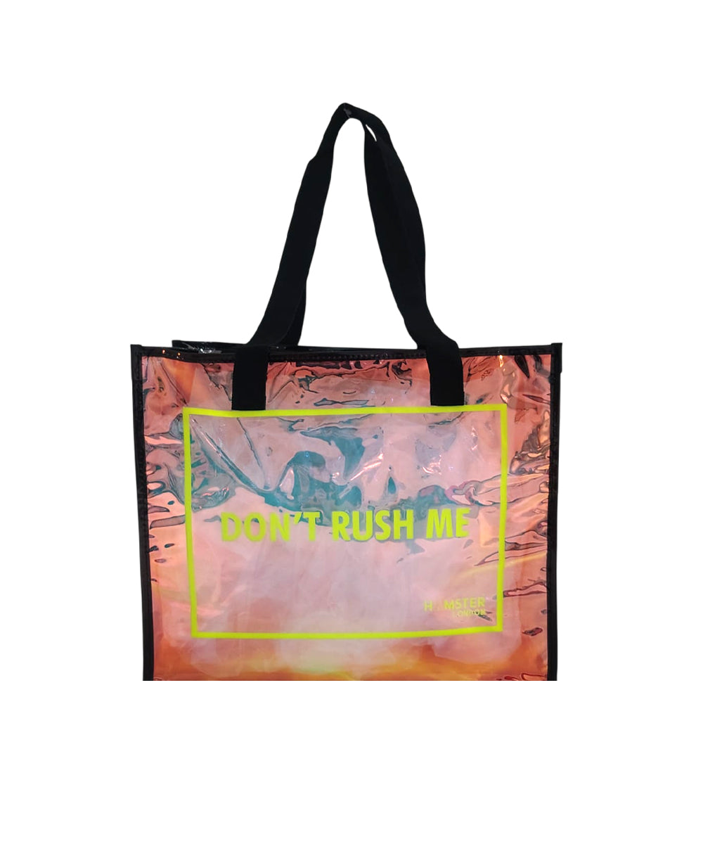 Hamster London Shiny Classic Don't Rush Me Tote Bag Black