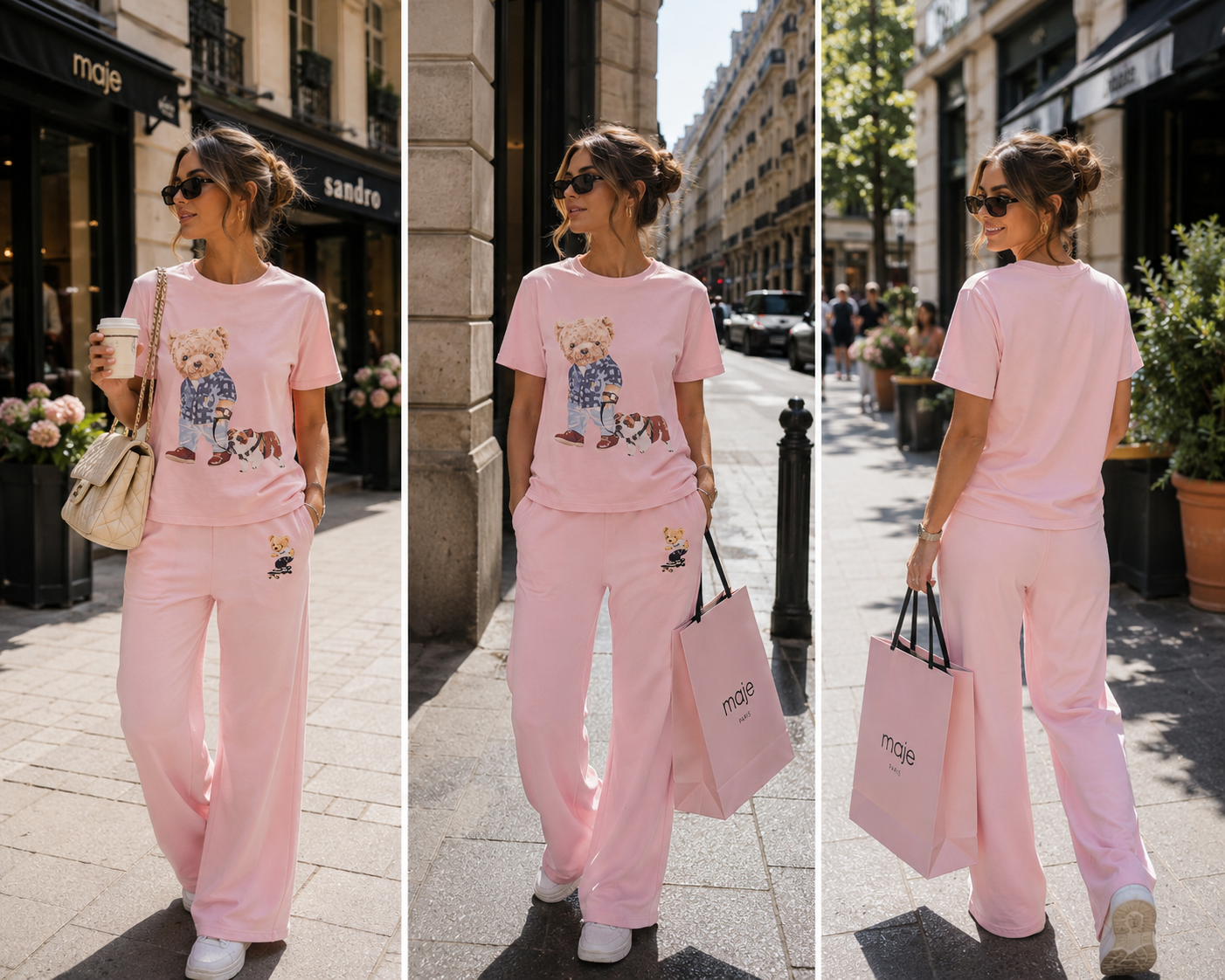 Hamster London Ted H's Best Friend T-Shirt Pink & Lowers Set