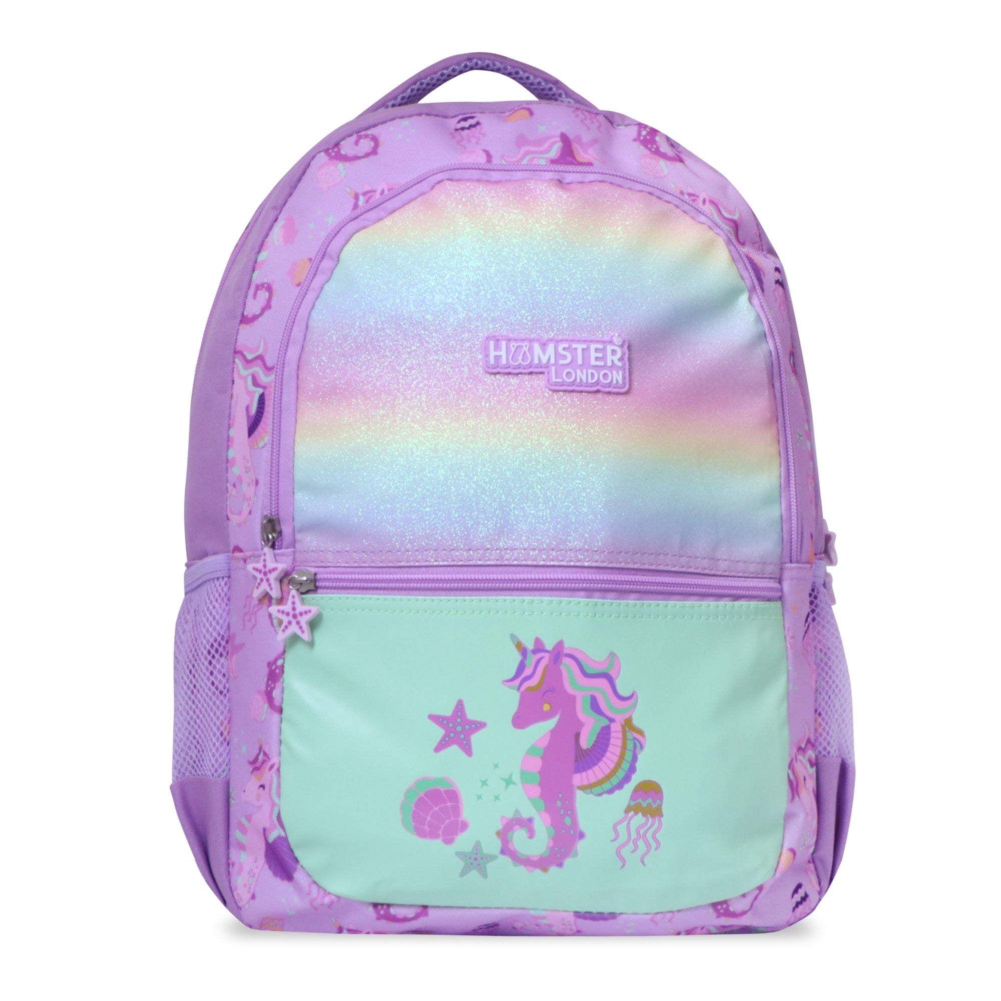 Hamster London School Bundle Twinkle Horn Backpack + Sling + Pouch + Sipper