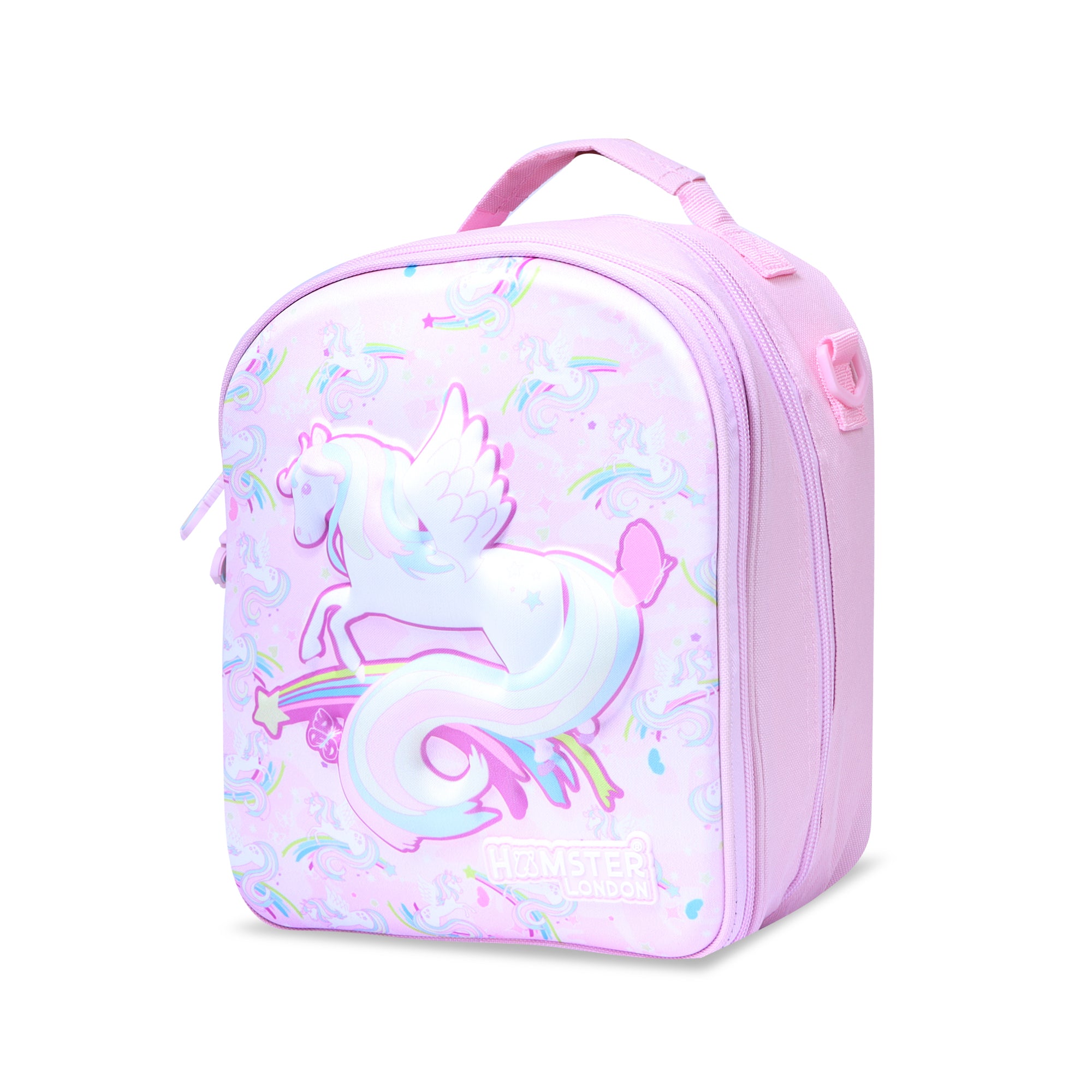 Hamster London School Bundle Perky Unicorn Backpack + Sling + Pouch + Sipper