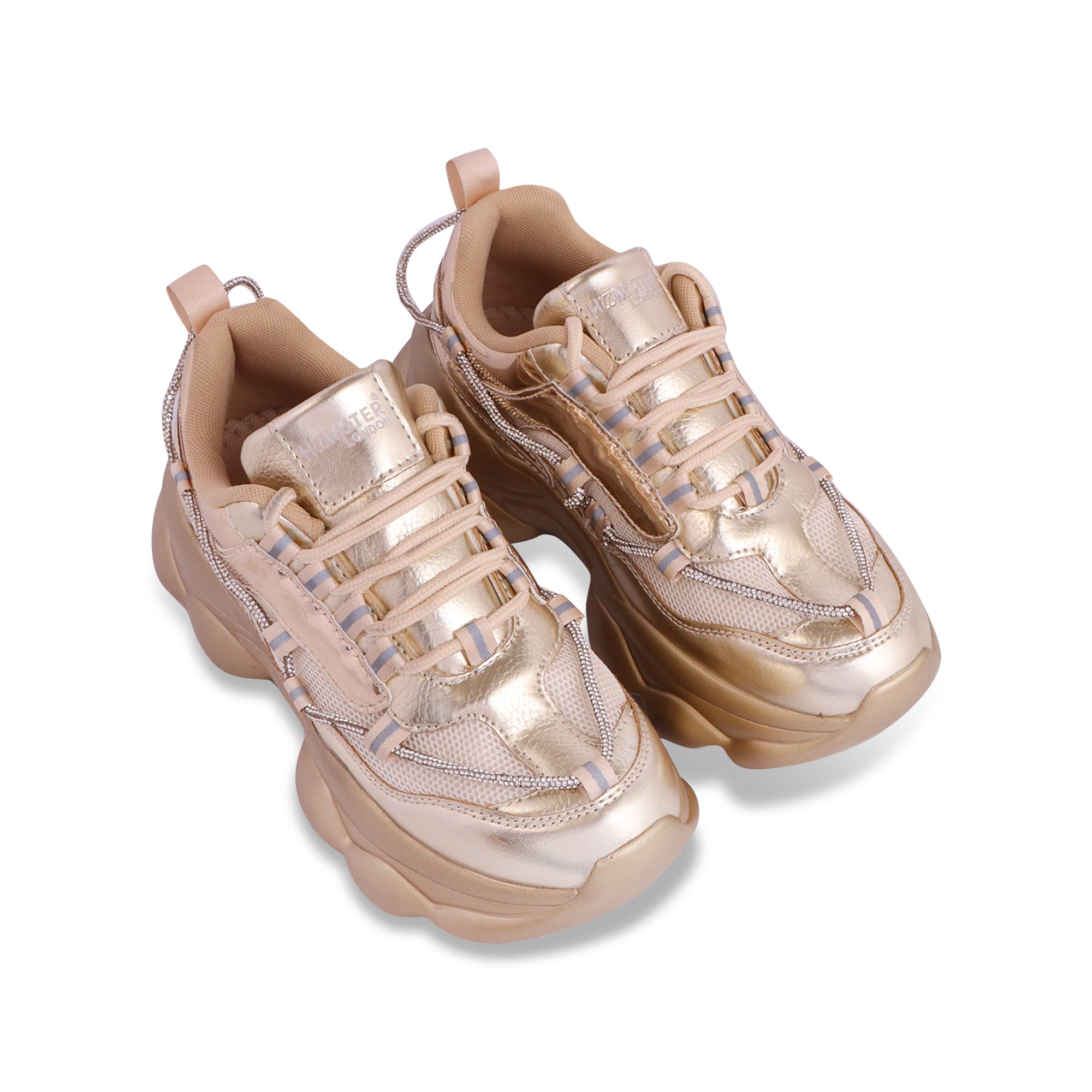 Hamster London Mousehole Gold Party Sneakers
