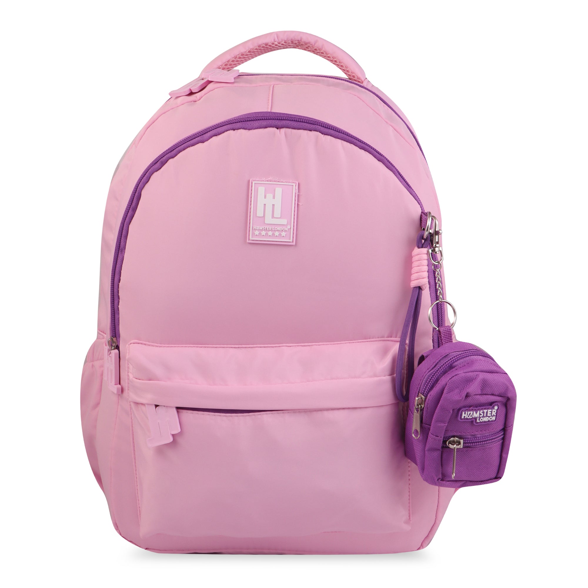 Hamster London Essential Backpack With Bag Charm Pink 16inch