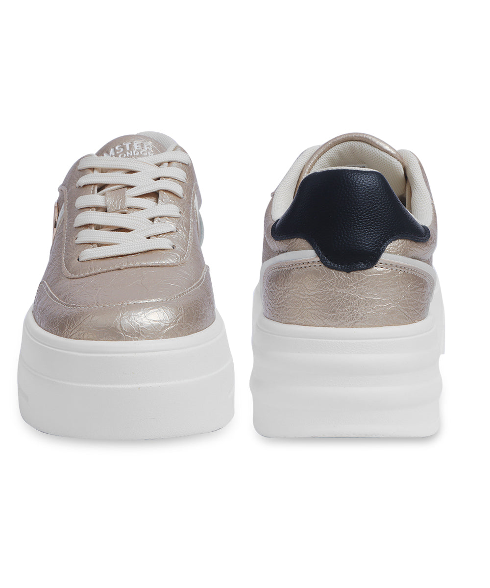 Hamster London Metallic Motion Gold Sneakers