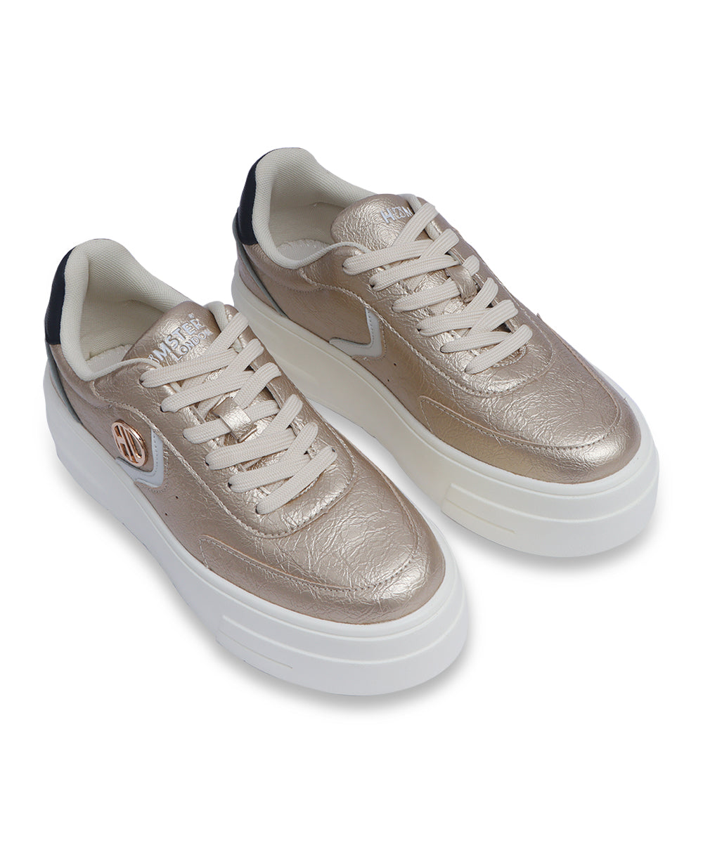 Hamster London Metallic Motion Gold Sneakers