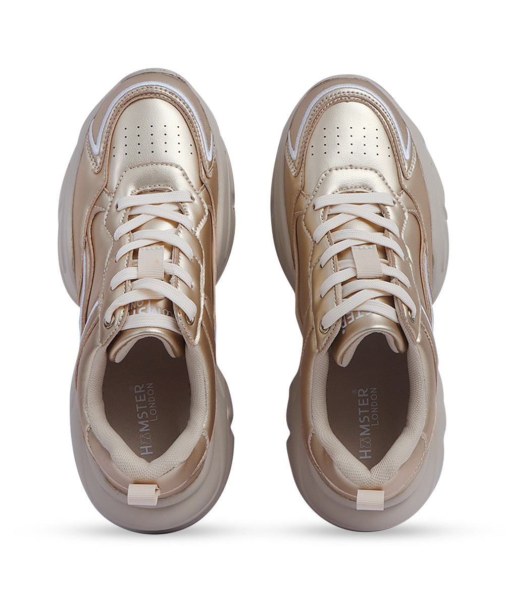 Hamster London Matte Gold Party Sneakers