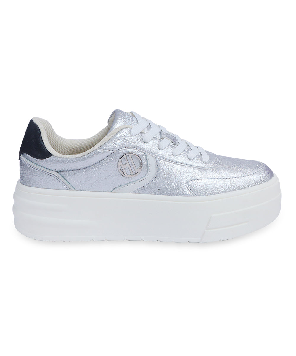 Hamster London Metallic Motion Silver Sneakers