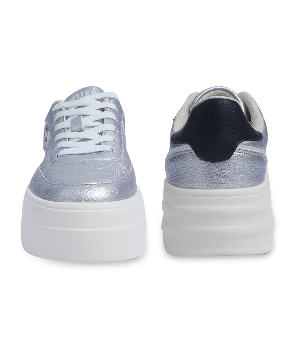 Hamster London Metallic Motion Silver Sneakers