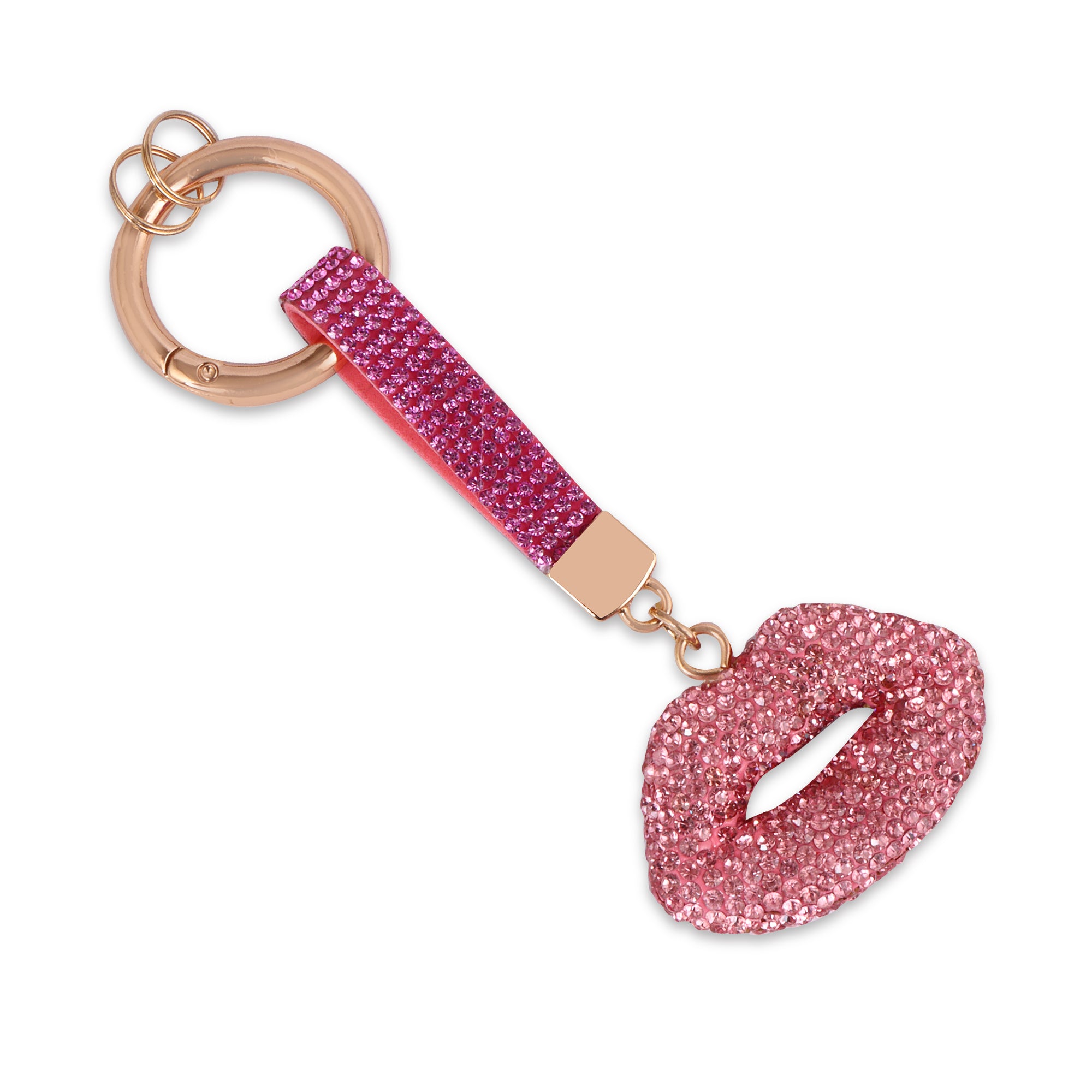 Hamster London Trinkets Lucky Lips Pink Key Charm