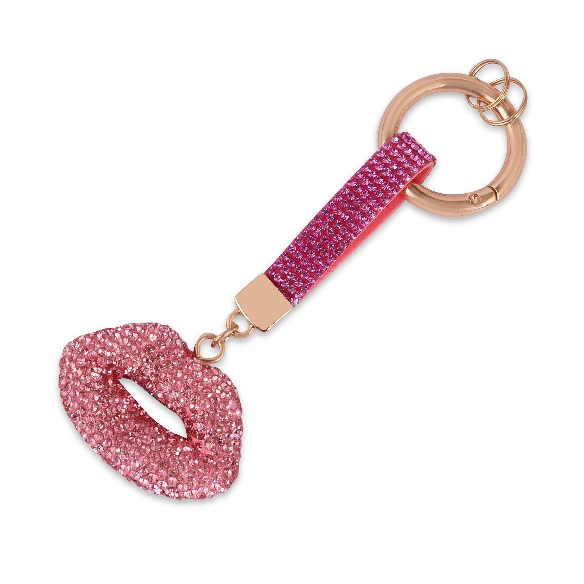 Hamster London Trinkets Lucky Lips Pink Key Charm