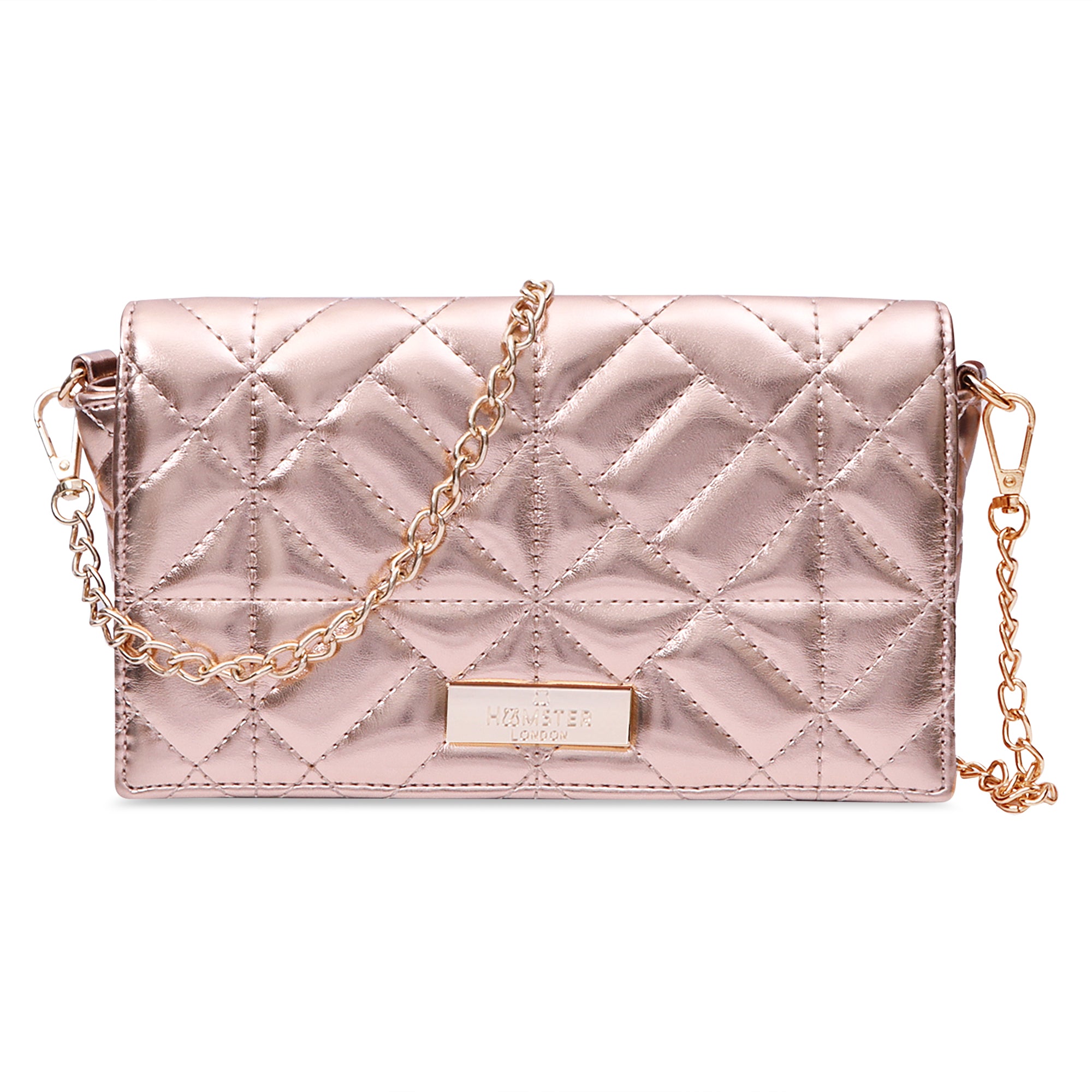 Hamster London Beverley Mosaic Crossbody Rose Gold
