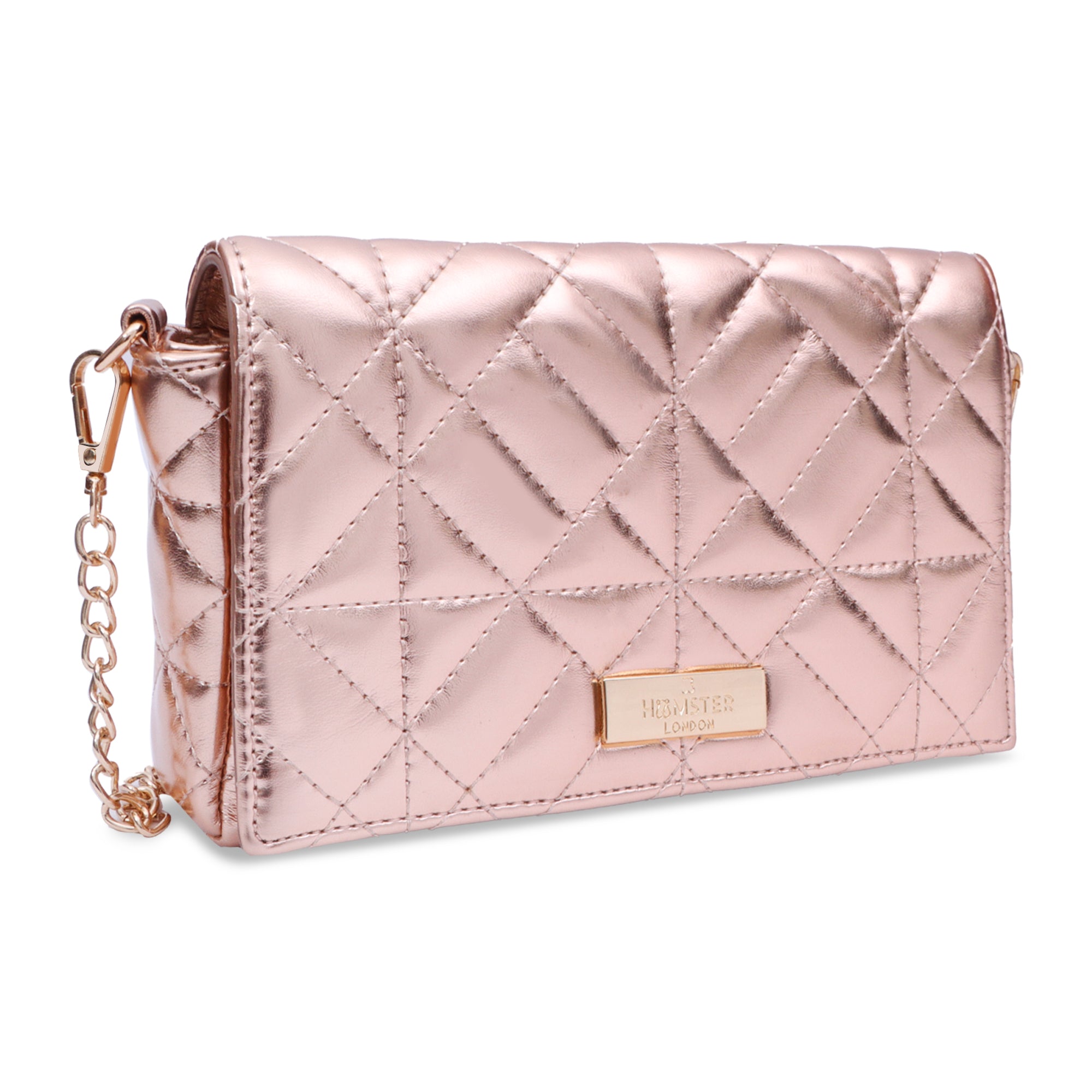Hamster London Beverley Mosaic Crossbody Rose Gold