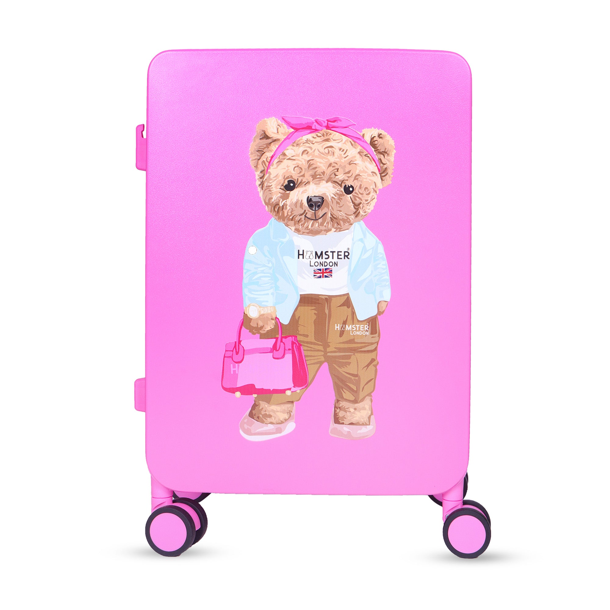 Hamster London Ted H Holiday Luggage Pink 20in