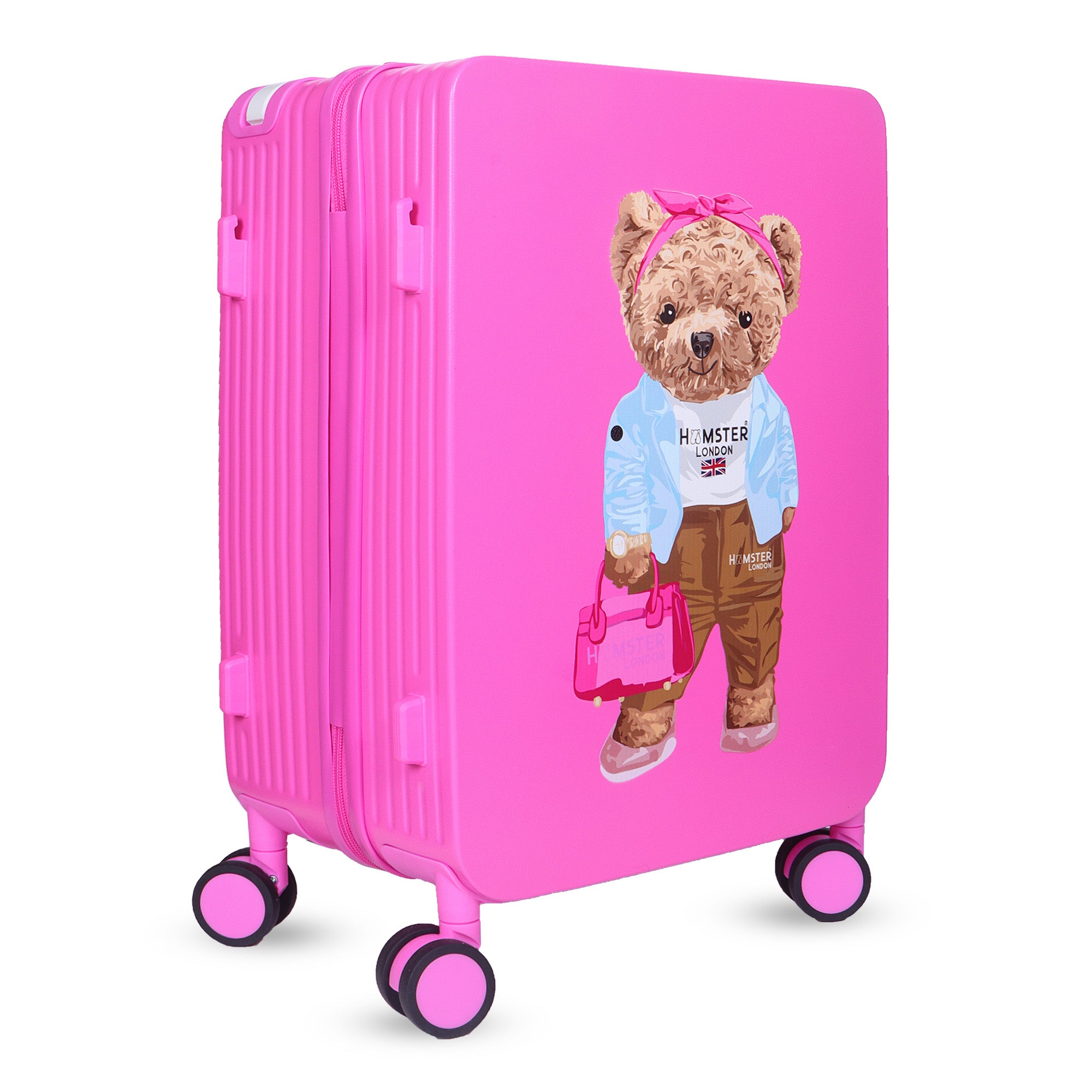 Hamster London Ted H Holiday Luggage Pink 20in