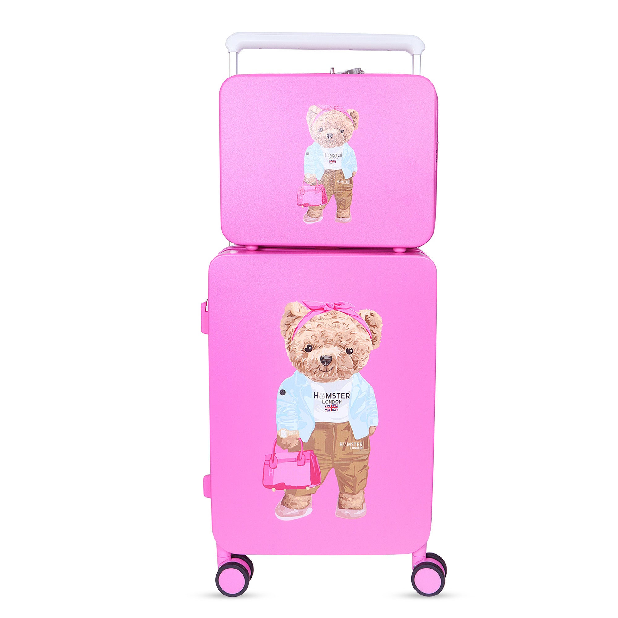 Hamster London Ted H Luggage Combo Hot Pink – 20in + 14in