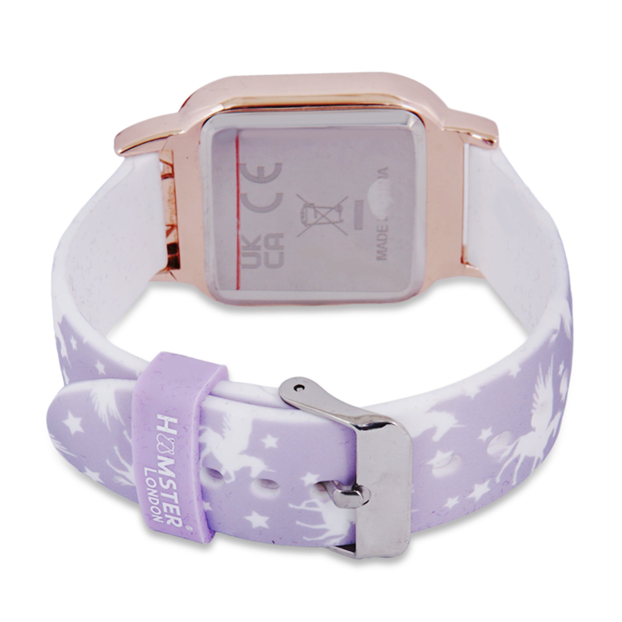 Hamster London Unicorn Metal Horn Purple Digital Watch