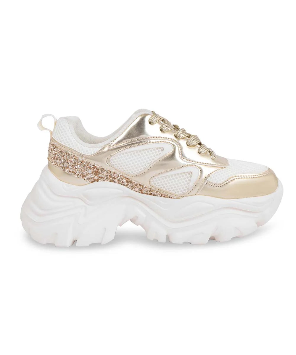 Hamster London Marcella Glitz Party Gold Sneakers