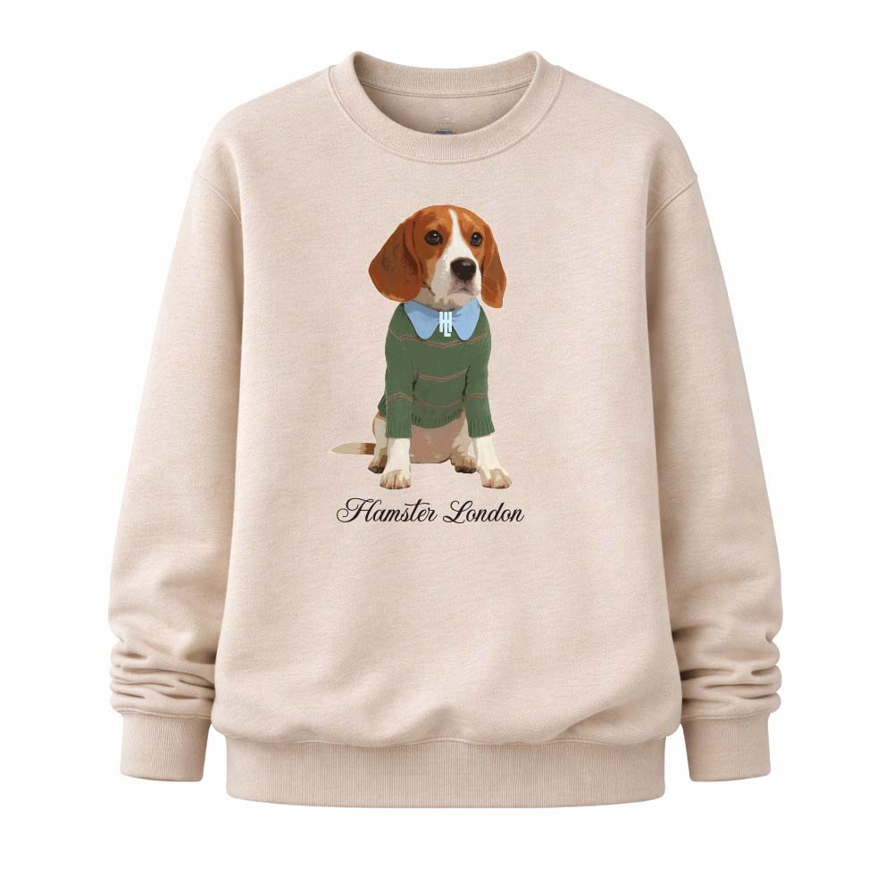 Hamster London Pup H Holiday Beige Sweatshirt