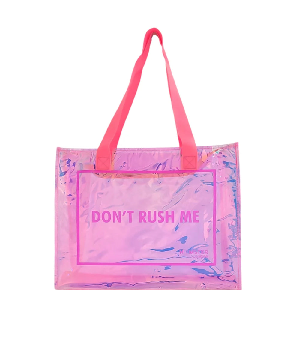 Hamster London Shiny Classic Don't Rush Me Tote Bag Pink