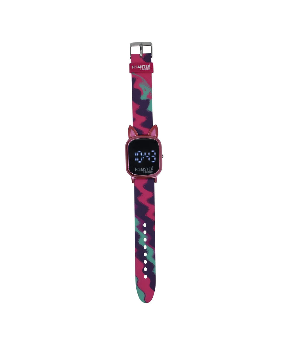 Hamster London Unicorn Metal Horn Swirl Digital Watch