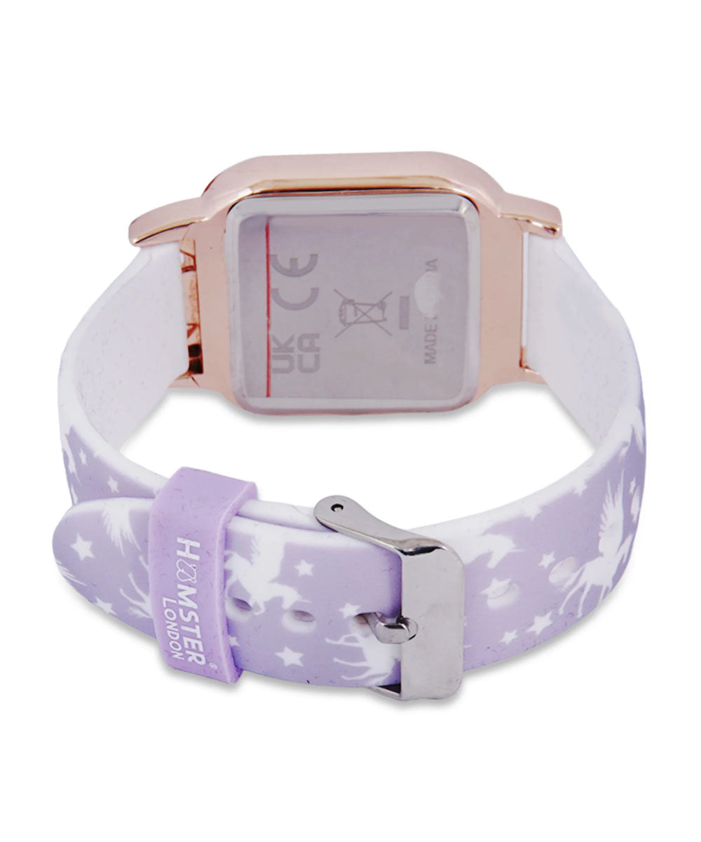 Hamster London Unicorn Metal Horn Purple Digital Watch