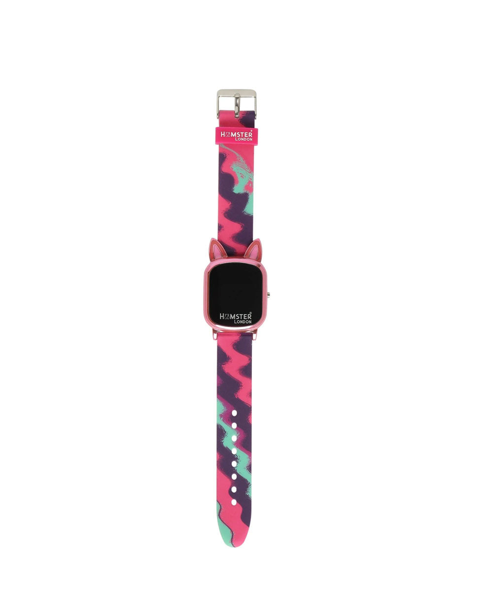 Hamster London Unicorn Metal Horn Swirl Digital Watch