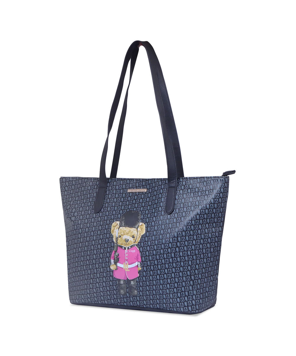 Hamster London Ted H Limited Edition Top Zip Tote Bag Black
