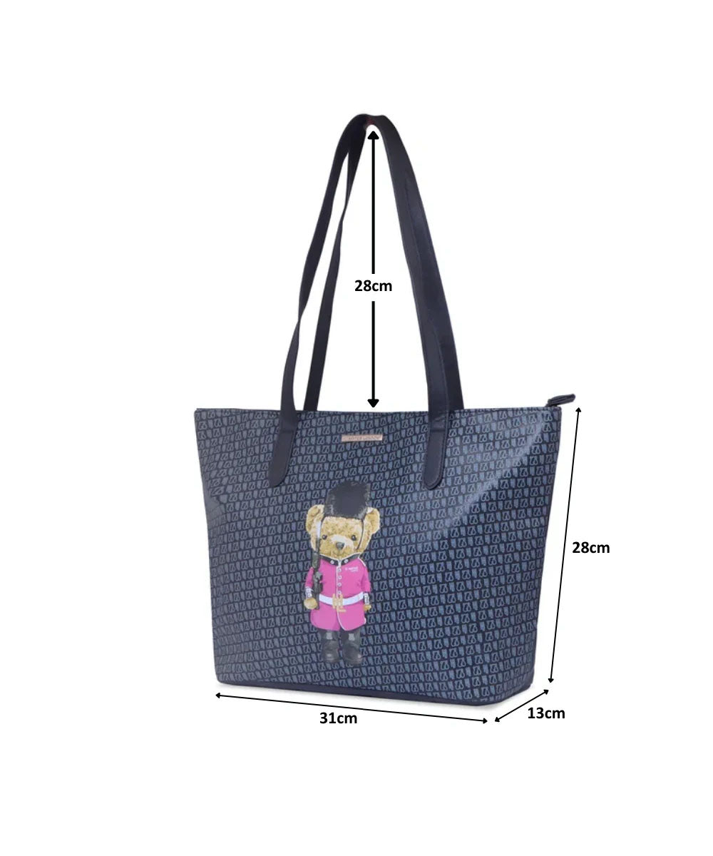 Hamster London Ted H Limited Edition Top Zip Tote Bag Black