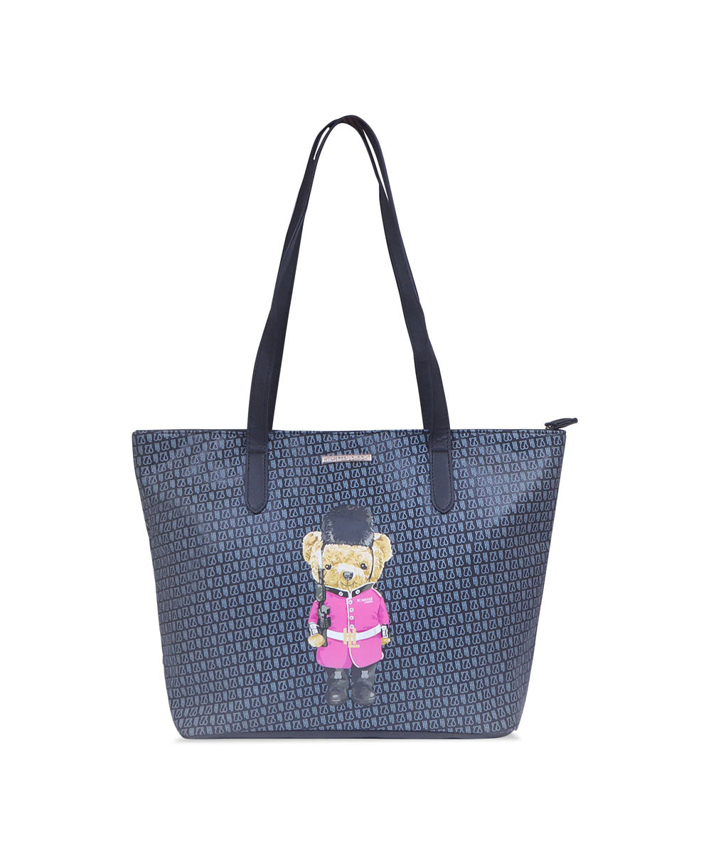 Hamster London Ted H Limited Edition Top Zip Tote Bag Black
