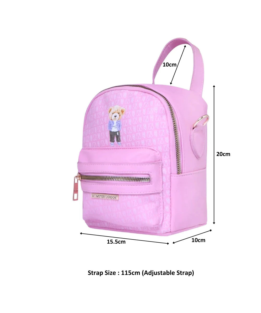 Hamster London Ted H Limited Edition Mini Satchel Bag Light Pink