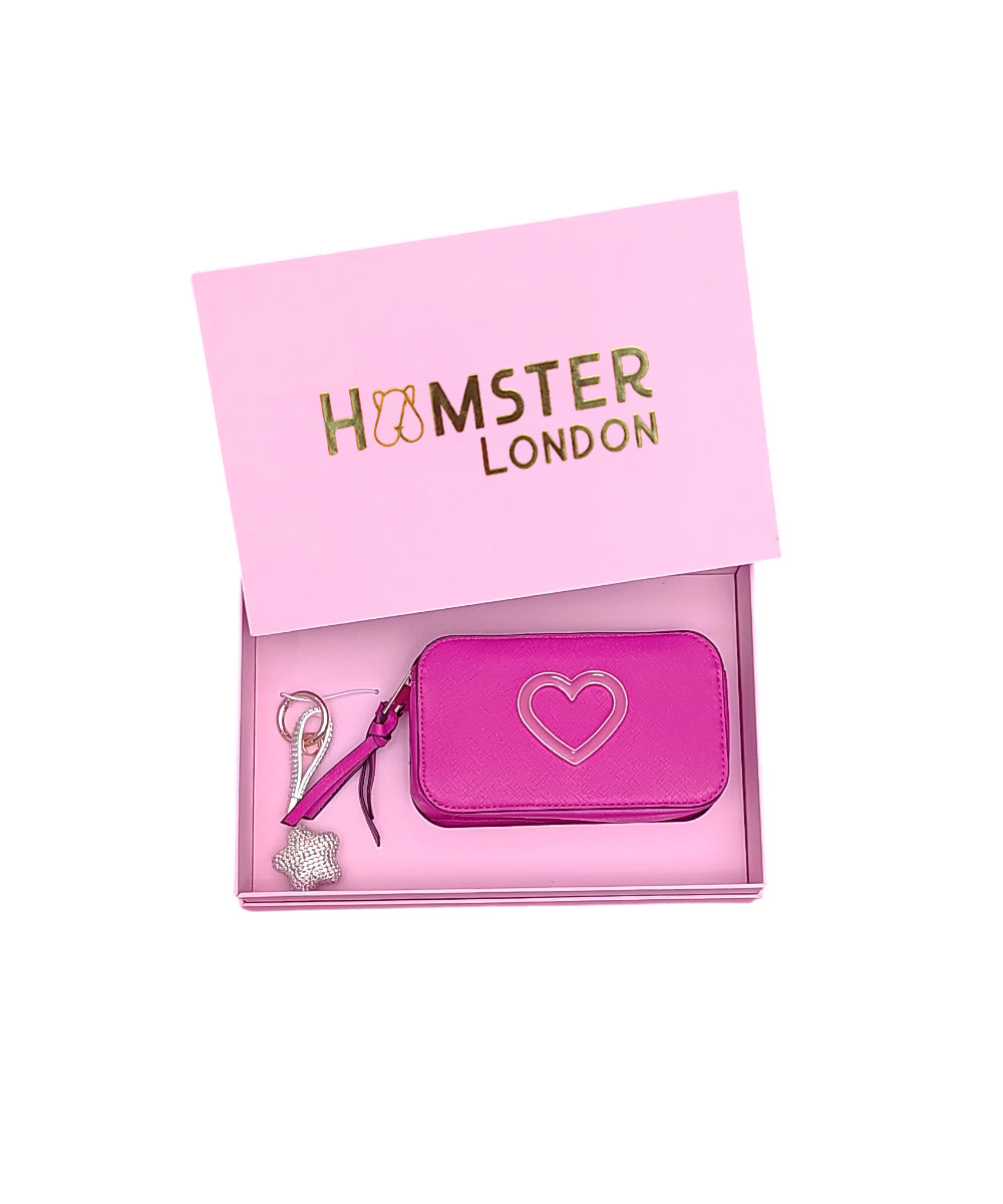 Hamster London Hot Pink Twist Sling & Charm Gift Box Set