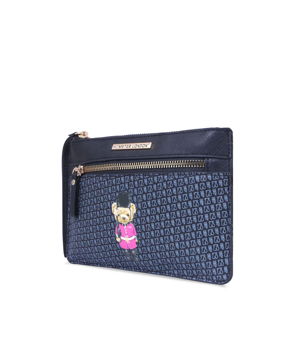 Hamster London Ted H Limited Edition Double Zip Pouch Black