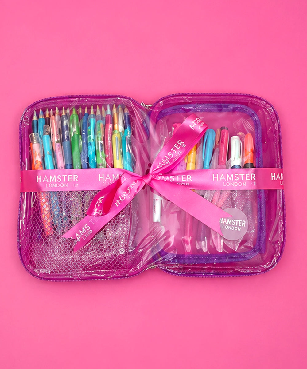 Hamster London Stationery Hardcase Combo All-in-One Creative Kit Unicorn Pink