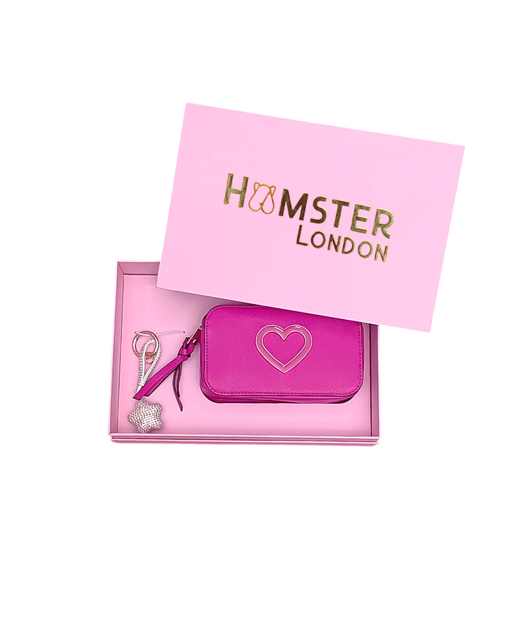 Hamster London Hot Pink Twist Sling & Charm Gift Box Set