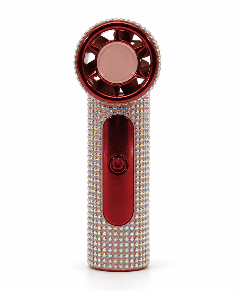 Hamster London Crystal Glam Cold Compress Handheld Fan – Red