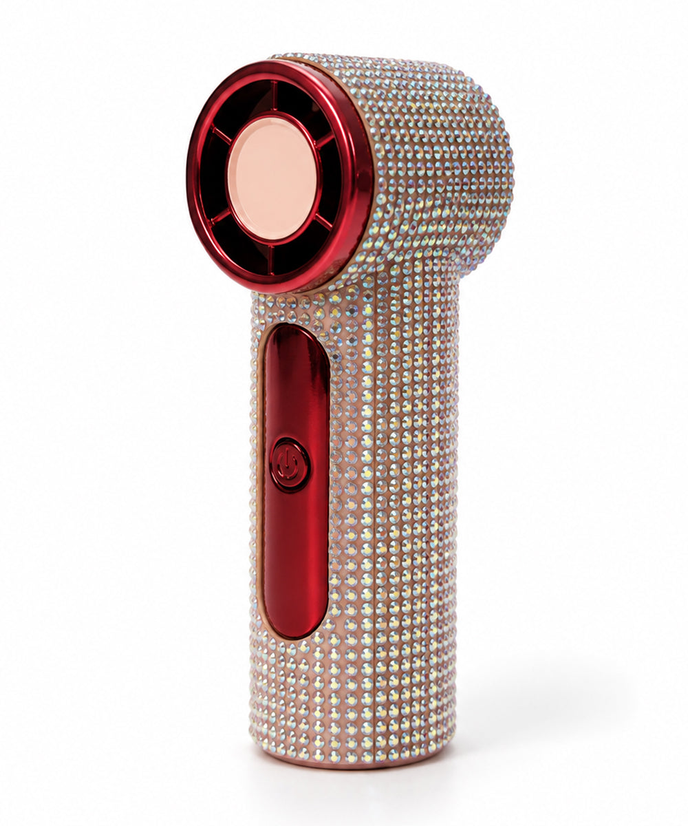Hamster London Crystal Glam Cold Compress Handheld Fan – Red